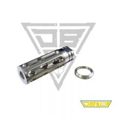 DB TAC 1/2x28 TPI Thread For .22LR/.223/5.56 Stainless Steel Competition Muzzle Brake With Free Crush Washer