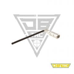 DB TAC Ruger 10/22 Charging Handle Extended Silver Aluminum Grooved w/ Guide Rod and Spring