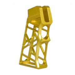 DB TAC Skeletonized Aluminum Pistol Grip Gold Color For .22LR/.223/5.56 and .308