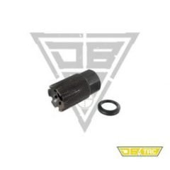 DB TAC Steel 1/2x36 TPI Thread Compact Low Concussion Muzzle Brake Compensator For 9mm Caliber