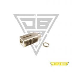 DB TAC 1/2x28 TPI Thread Stainless Steel Tanker Style Muzzle Brake for .223 / 5.56 / .22LR