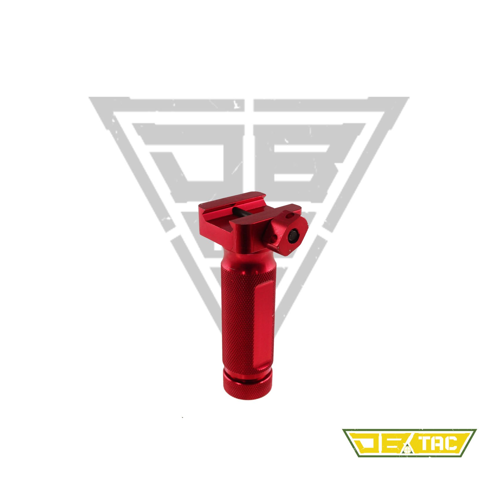 DB TAC 4.35 Inch Red Anodized Aluminum Vertical Foregrip Forward Fore Handle Grip Knurled Storage Picatinny Rail/Weaver Rail