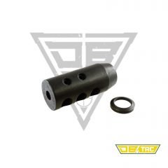 DB TAC Steel 1/2''x28 Thread For CMMG 5.7x28 Short Competition Muzzle Brake With Crush Washer Black