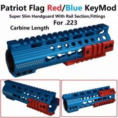DB TAC 7.2 Inch Patriot Flag Color KeyMod Carbine Length Free Float Quad Rail Handguard For .223/5.56