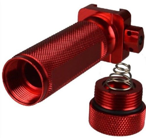 DB TAC Aluminum 3.5 Inch Red Anodized Vertical Foregrip Forward Fore Handle Grip Knurled Storage Picatinny/Weaver Rail - Image 3
