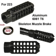 DB TAC Muzzle Brake Aluminum Skeleton Compensator 1/2x28 Thread For .17HMR Caliber