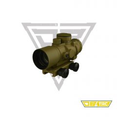 DB TAC 3.5X30 Red/Blue/Green Illuminated Compact Prism Scope Tan Color,Quick Sight Etched Glass