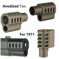 DB TAC Muzzle Brake Compensator For 1911 .45 ACP .38 and 9mm Aluminum Anodized Tan Color