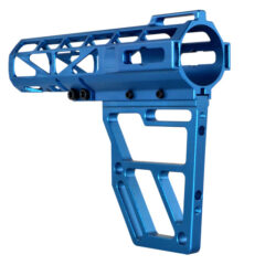 DB TAC Dark Blue Color Anodized Skeleton Fin Position Stock Clamp ,Skeletonized Pistol Arm Brace, No Tube