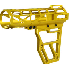 DB TAC Gold Color Anodized Skeleton Fin Position Stock Clamp ,Skeletonized Pistol Arm Brace, No Tube