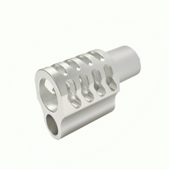 DB TAC Muzzle Brake Compensator For 1911 .45 ACP .38 and 9mm Aluminum Anodized Silver Color