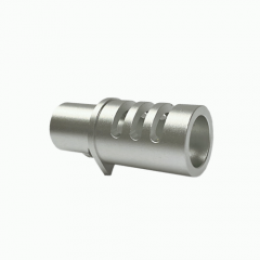 DB TAC Muzzle Brake For 1911 .45 ACP .38 and 9mm Compensator, Round Tube Style Anodized Silver Color