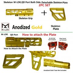 DB TAC Anodized Gold Stabilizer Brace Detachable Plate M-LOK Both Side For Round Tube