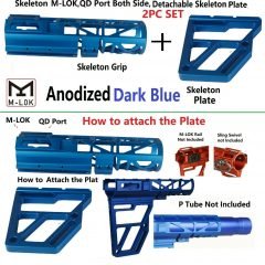 DB TAC Anodized Dark Blue Stabilizer Brace Detachable Plate M-LOK Both Side For Round Tube