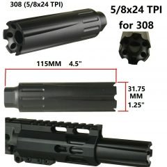 DB TAC 5/8x24 TPI Thread Linear Compensator .308 .338 300 Blackout 350 Legend 4.5 inch Aluminum Black