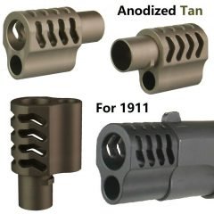 DB TAC Muzzle Brake Compensator For 1911 .45 ACP .38 and 9mm Aluminum Anodized Tan Color