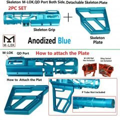 DB TAC Anodized Light Blue Stabilizer Brace Detachable Plate M-LOK Both Side For Round Tube
