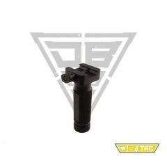 DB TAC 4.35 Inch Black Anodized Aluminum Vertical Foregrip Forward Fore Handle Grip Knurled Storage Picatinny Rail/Weaver Rail