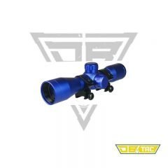 DB TAC Blue Color Hunting Tactical 4x32 Mil-Dot Compact Scope With Picatinny/Weaver Rails Rings Rifle Shotgun Target