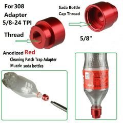 DB TAC 5/8''x24 TPI Thread Cleaning Patch Trap Adapter Muzzle Soda Pop Bottles Red Color For .308/.338/300BLK/350Legend/9mm/7.62