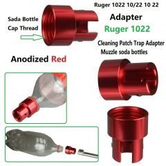 DB TAC Cleaning Patch Trap Adapter Muzzle Soda Pop Bottles Red Anodized For Ruger 1022 10/22