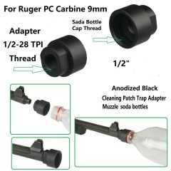 DB TAC 1/2x28 TPI Thread Cleaning Patch Trap Adapter Muzzle Soda Pop Bottles For PC Carbine 9 mm