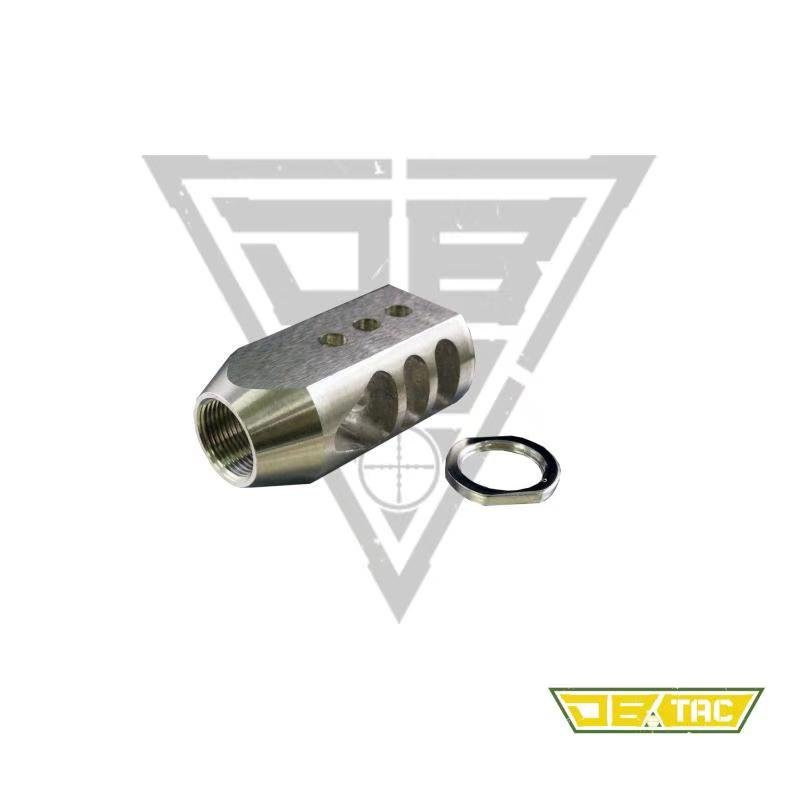 DB TAC Stainless Steel Tanker Style Muzzle Brake for .50 Beowulf – 49/64x20 TPI Thread Recoil Compensator - Image 2