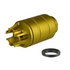 DB TAC Gold Color Muzzle Brake 1/2×28 TPI Thread 2PC Multi-Function Compensator Sound Reducer For .22LR/.223/5.56 Gold Color