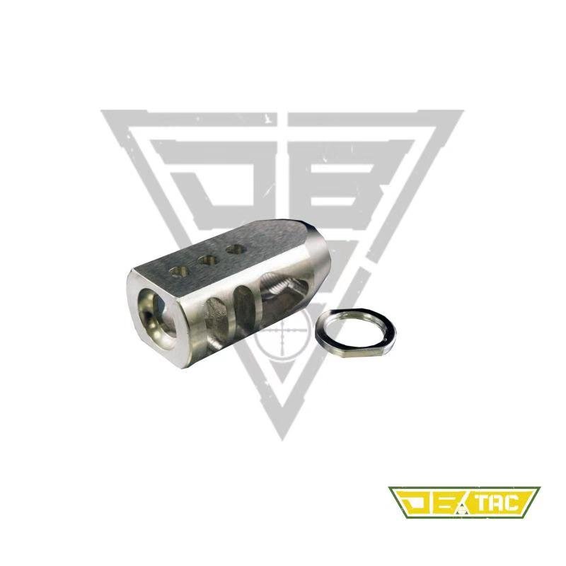 DB TAC Stainless Steel Tanker Style Muzzle Brake for .50 Beowulf – 49/64x20 TPI Thread Recoil Compensator