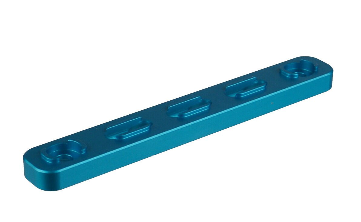 DB TAC 2PC Set 4 Inch Blue Anodized M-LOK to KeyMod Rail Section Converter Adapter Mount - Image 6