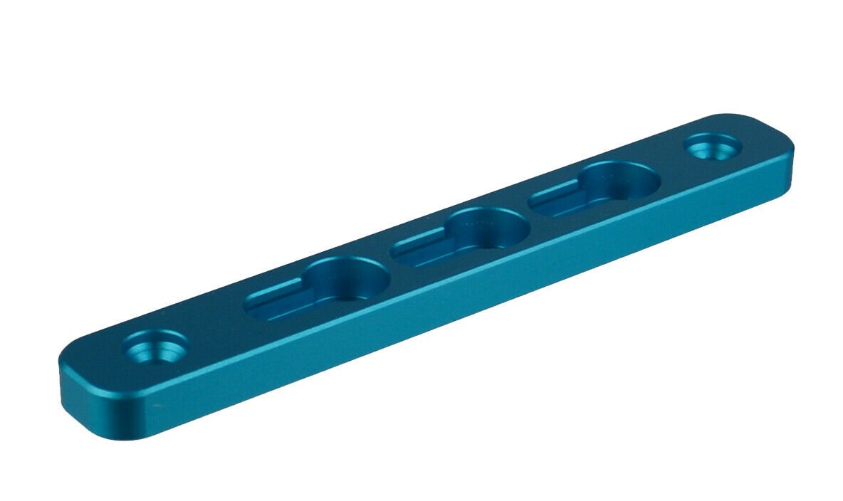 DB TAC 2PC Set 4 Inch Blue Anodized M-LOK to KeyMod Rail Section Converter Adapter Mount - Image 2