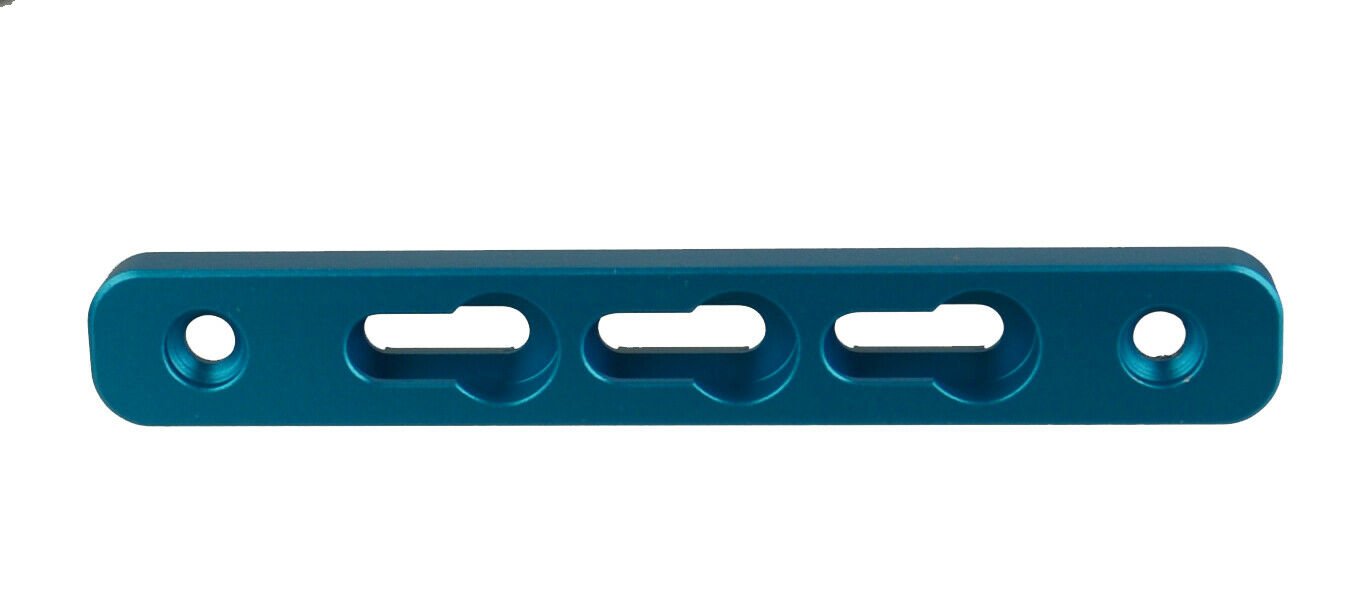 DB TAC 2PC Set 4 Inch Blue Anodized M-LOK to KeyMod Rail Section Converter Adapter Mount - Image 5