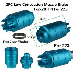 DB TAC Blue Color Muzzle Brake 1/2×28 TPI Thread 2PC Multi-Function Compensator Sound Reducer For CMMG 5.7x28