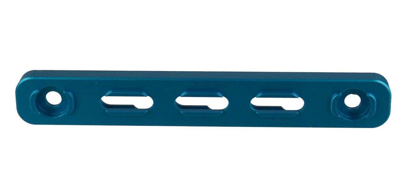 DB TAC 2PC Set 4 Inch Blue Anodized M-LOK to KeyMod Rail Section Converter Adapter Mount - Image 4