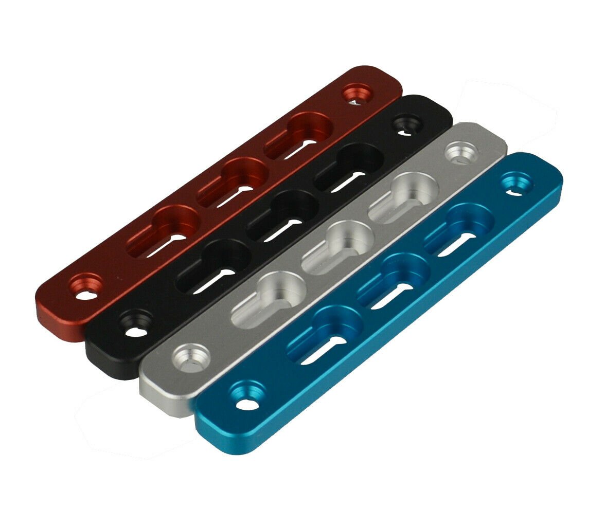 DB TAC 2PC Set 4 Inch Blue Anodized M-LOK to KeyMod Rail Section Converter Adapter Mount - Image 3