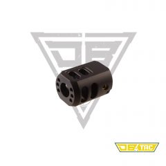 DB TAC Aluminum 1/2×28 TPI Thread Muzzle Brake Compensator Anodized Black Color For 9mm, Compact Design