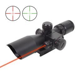 DB TAC 2.5-10x40 Tactical Scope Red Green Mil-dot Dual illuminated With Red Laser Quick Sight