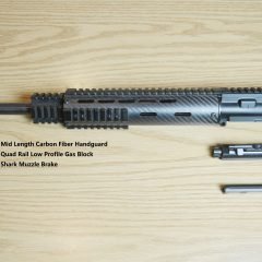 DB TAC INC Mid Length Carbon Fiber M-Lok Handguard With .223/5.56 16 Inch Barrel 1:8 Twist Complete Upper Configurator