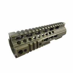 DB TAC Tan Color 7 Inch .223/5.56 Free Float Picatinny/Weaver Rail Key-Mod Handguard/Quad Rail With Aluminum Nut