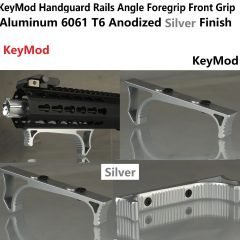 DB TAC KeyMod Handguard/Quad Rail Angle Foregrip Front Grip Silver Color Aluminum
