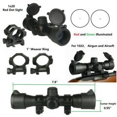 DB TAC 1x20 Scope Type Dot Sight, Red and Green Illumated With Picatinny/Weaver Ring Mount