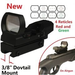 DB TAC Tactical holographic Reflex Red Green Dot Sight 4 Reticles For 3/8'' Dovetail Rail