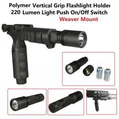 DB TAC 220 Lumen Foregrip Polymer Vertical Grip Flashlight Holder, Weaver/Picatinny Mount Grip