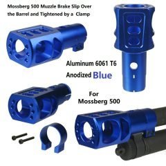DB TAC Blue Color Aluminum Reduce Recoil Muzzle Brake For Tactical Mossberg 500 12GA