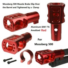 DB TAC Red Color Aluminum Reduce Recoil Muzzle Brake For Tactical Mossberg 500 12GA