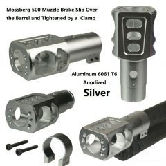 DB TAC Silver Color Aluminum Reduce Recoil Muzzle Brake For Tactical Mossberg 500 12 GA