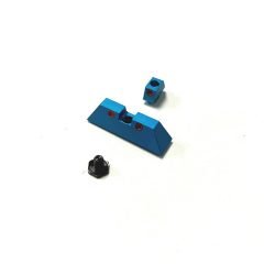 DB TAC Aluminum Blue Front and Rear Sight 6.5 mm Red Dot for GLOCK 17, 19, 22, 23, 24, 26, 27, 31, 34, 35