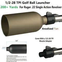 DB TAC Golf Ball Launcher For Ruger 1022 10/22 Single Action Revolver, 200+ Yard, Anodized Tan Color