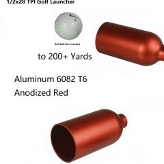 DB TAC Golf Ball Launcher For Ruger 1022 10/22 Single Action Revolver, 200+ Yard, Anodized Red Color