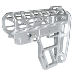 DB TAC Silver Color Anodized Skeleton Fin 6 Position Buttstock Clamp For Mil-Spec 6 Position Tube